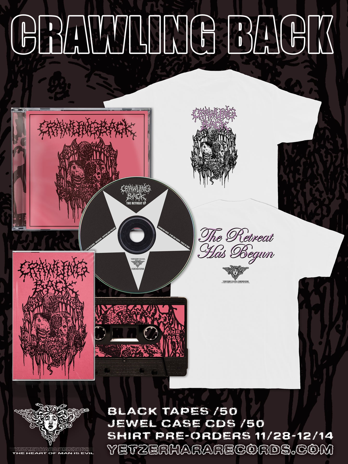 CRAWLING BACK BUNDLE - TAPE & CD & SHIRT
