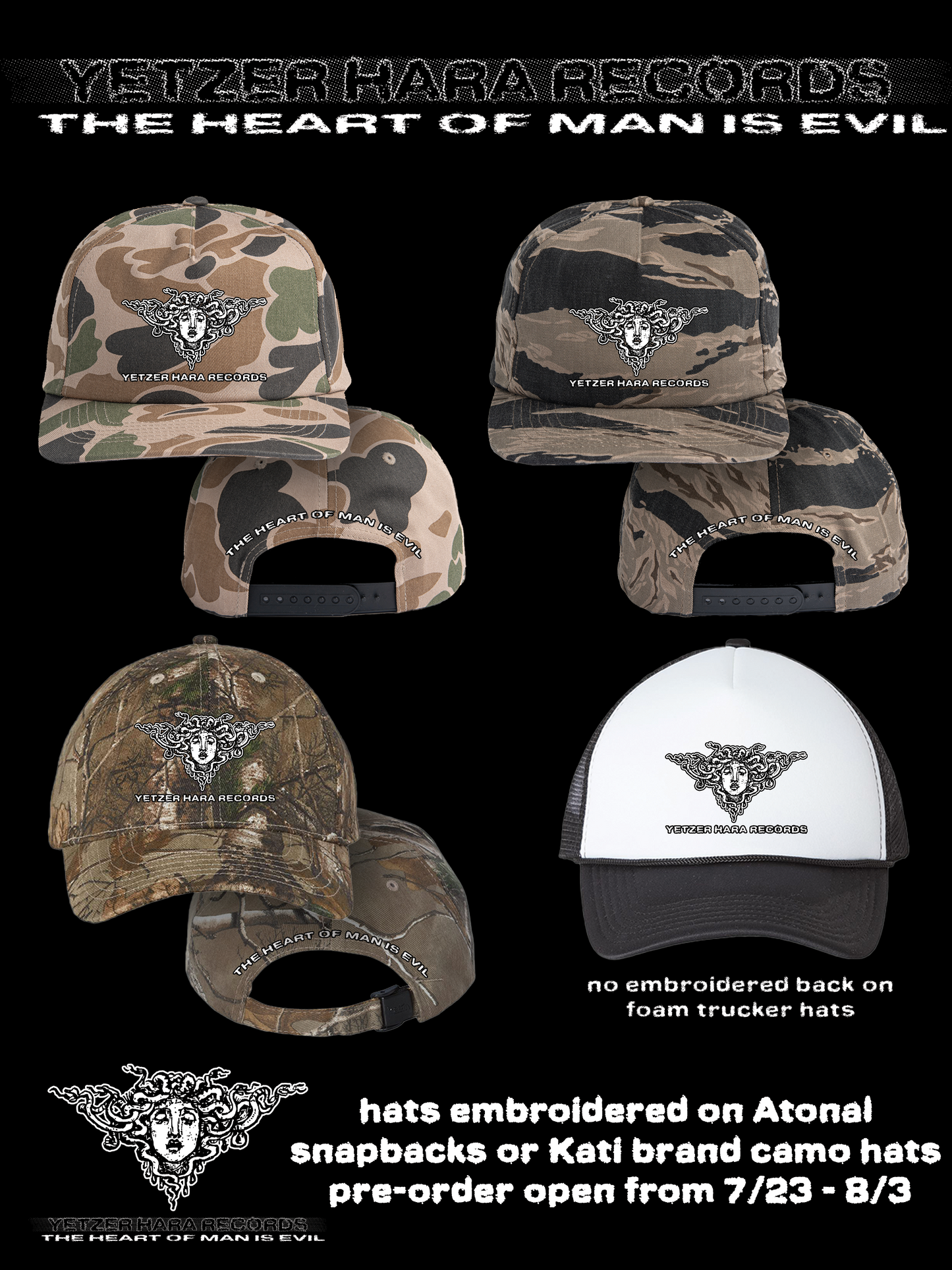 YHR Medusa Logo Hats