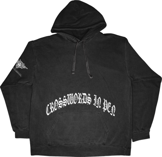 CROSSWORDS IN PEN BELLY ROCKER HOODIE